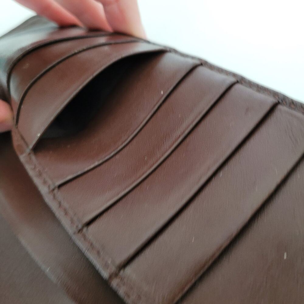 Coach Gramercy Vintage Wallet Brown Bifold Leather Long Made In Italy Large - Picture 6 of 16